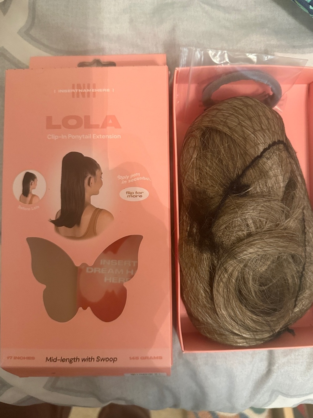 INH Mid-Length Clip-In Ponytail Extension - Ashe Blonde Highlights